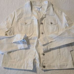 Time and Tru White Jean Jacket XL NWT